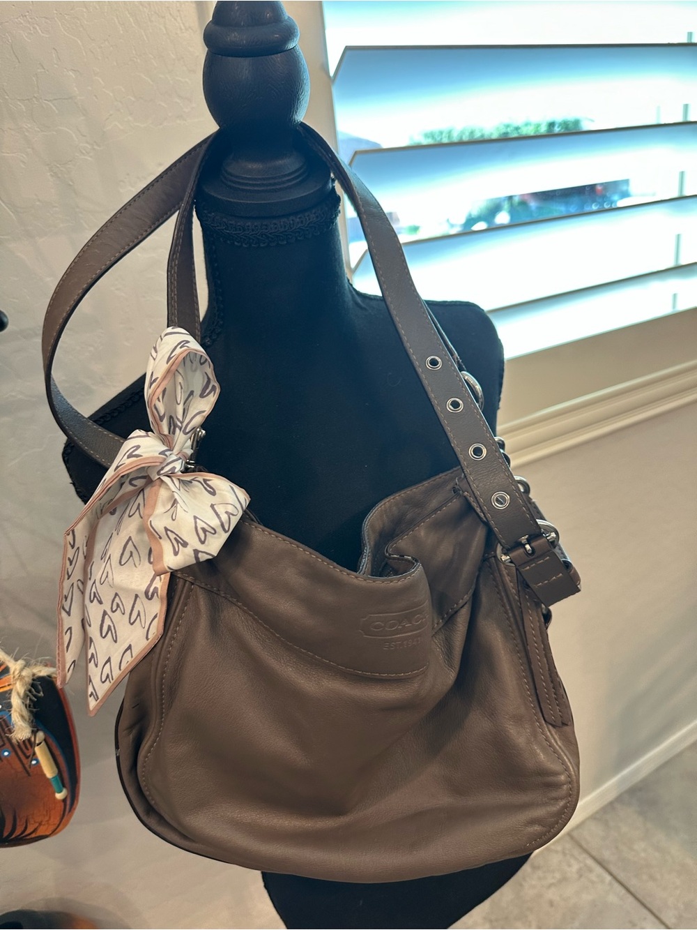 Coach Zoe 2010 Taupe Leather Shoulder/Crossbody Bag